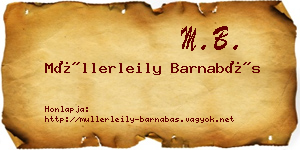 Müllerleily Barnabás névjegykártya